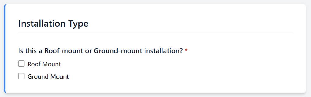Installation type selection